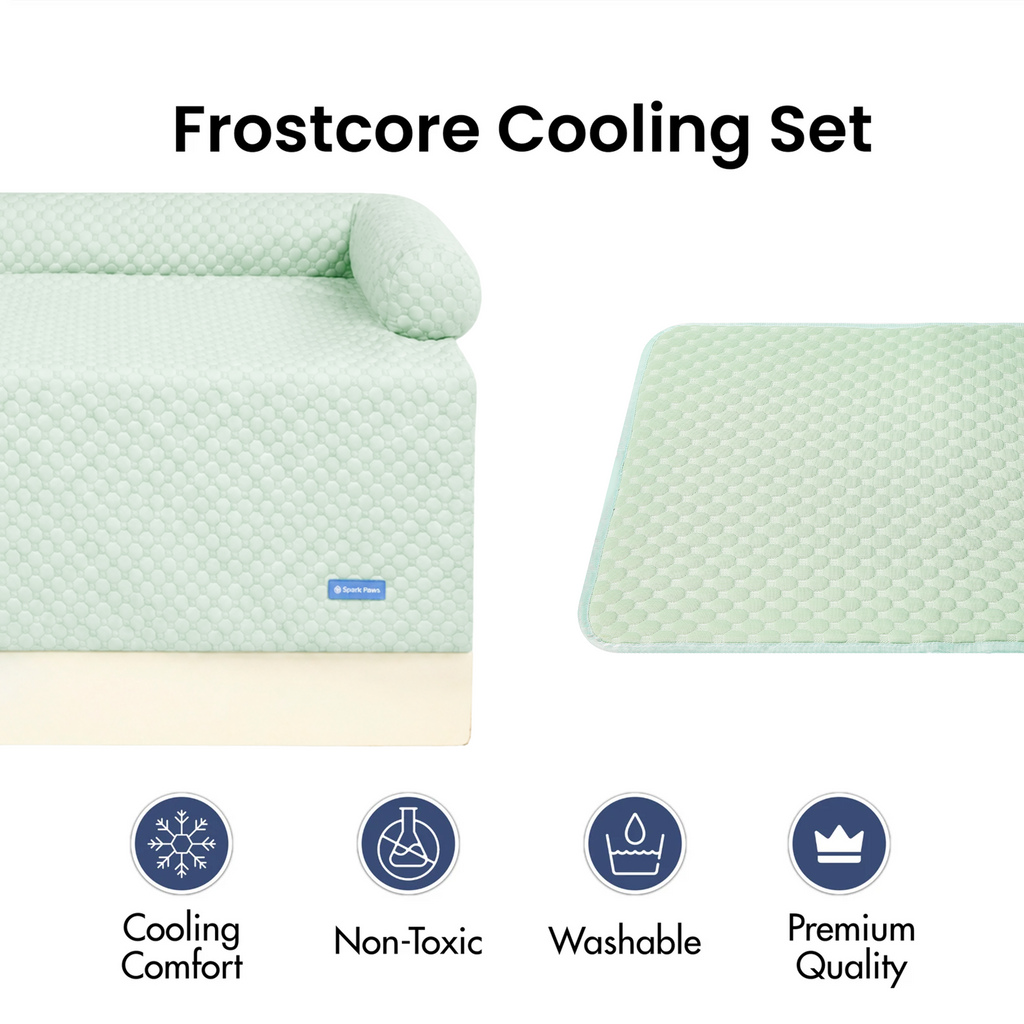Cooling Dog Bed and Couch Cover Set, Breathable Washable Mat with Non-Slip Base in Multiple Sizes and Patterns source image 45