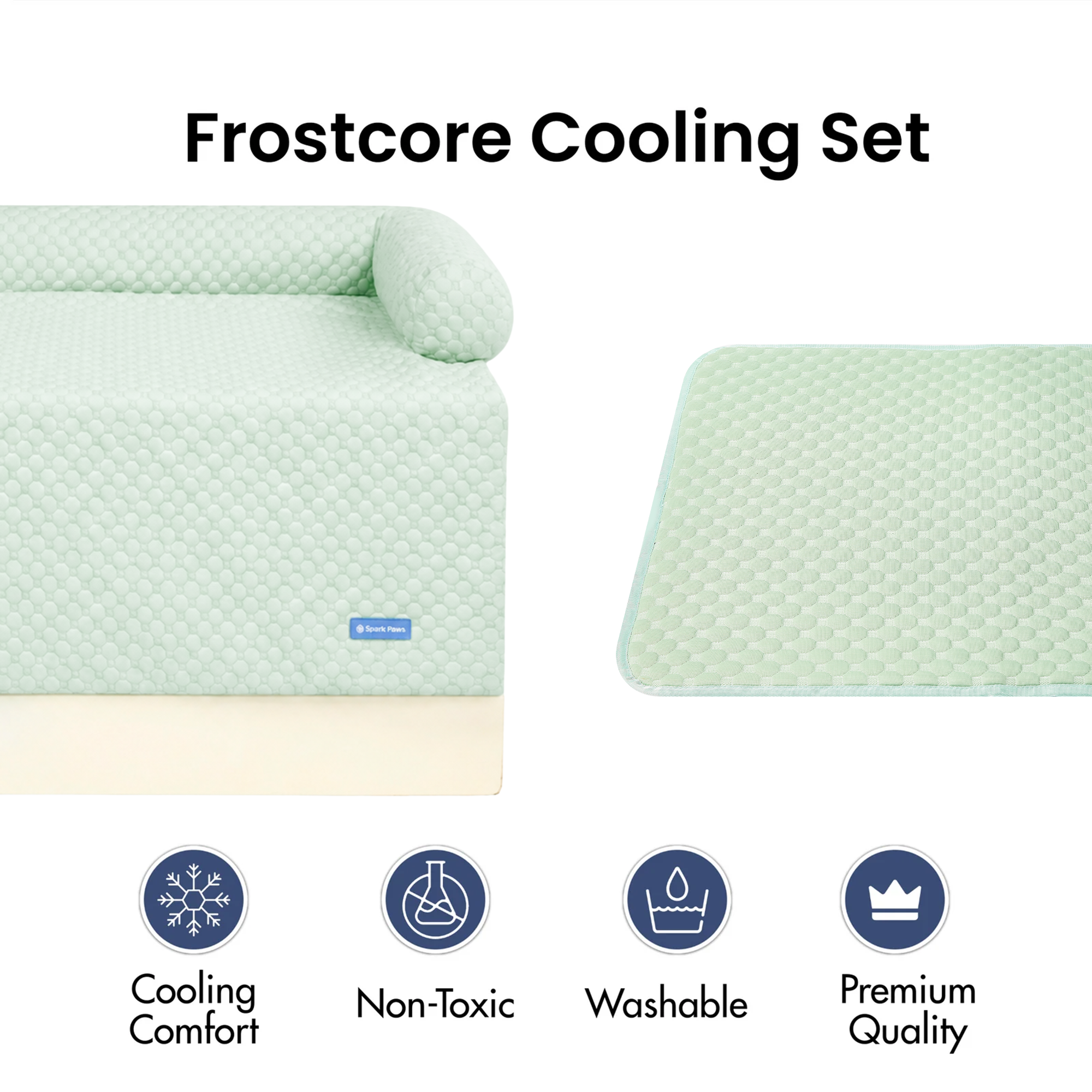 Cooling Dog Bed and Couch Cover Set, Breathable Washable Mat with Non-Slip Base in Multiple Sizes and Patterns source image 45