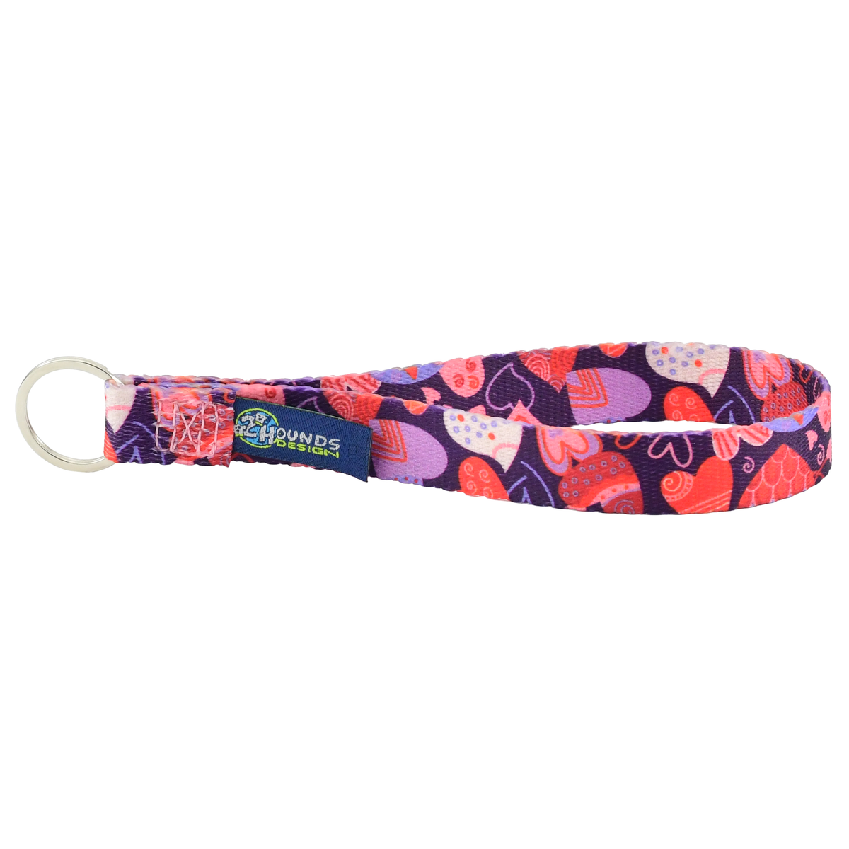 Recycled Webbing Keychain Wristlet Wild Hearts