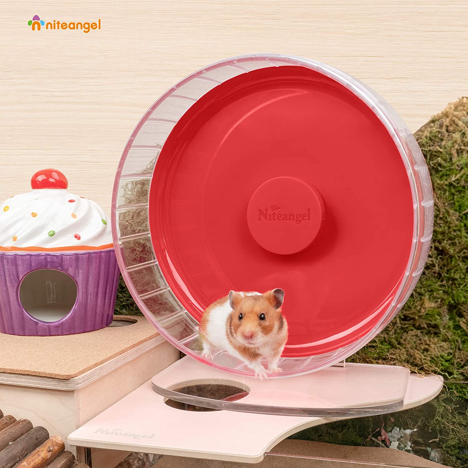Super-Silent Hamster Exercise Wheel with Adjustable Height and Dual-Bearing Spinner in Four Sizes source image 46