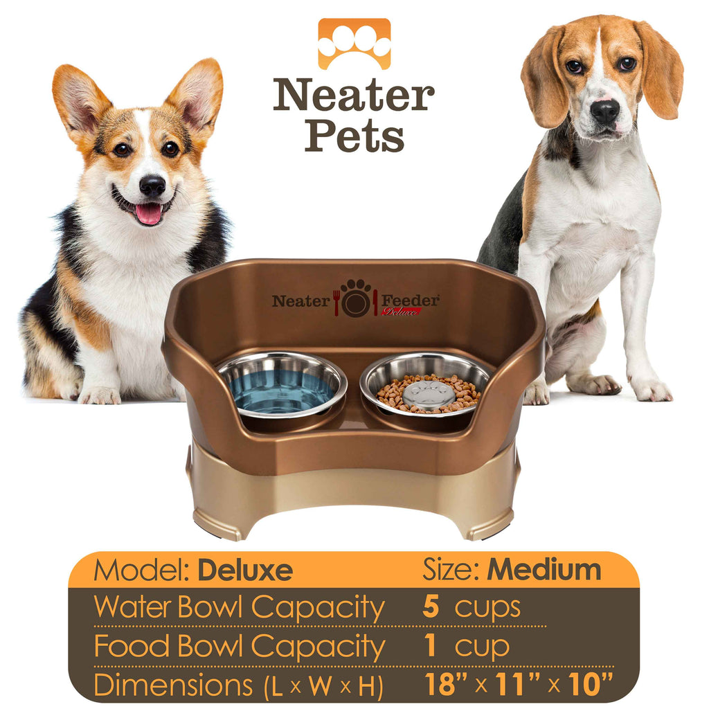 Elevated Slow Feeder Station for Dogs, Stainless Steel Bowl Set and Spill-Catching Basin in Three Sizes source image 46