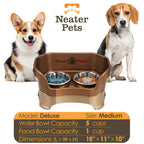 Elevated Slow Feeder Station for Dogs, Stainless Steel Bowl Set and Spill-Catching Basin in Three Sizes source image 46