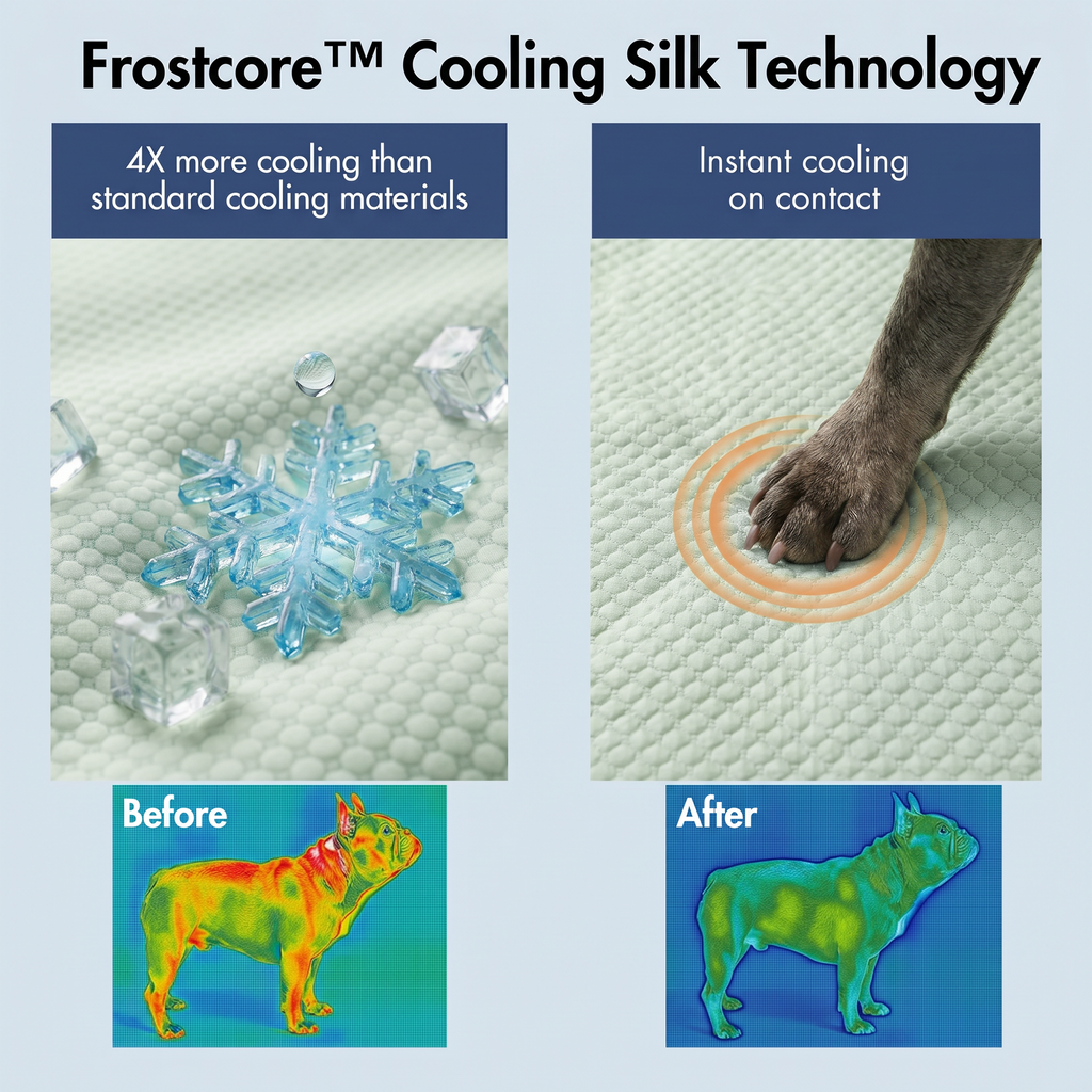 Cooling Dog Bed and Couch Cover Set, Breathable Washable Mat with Non-Slip Base in Multiple Sizes and Patterns source image 46