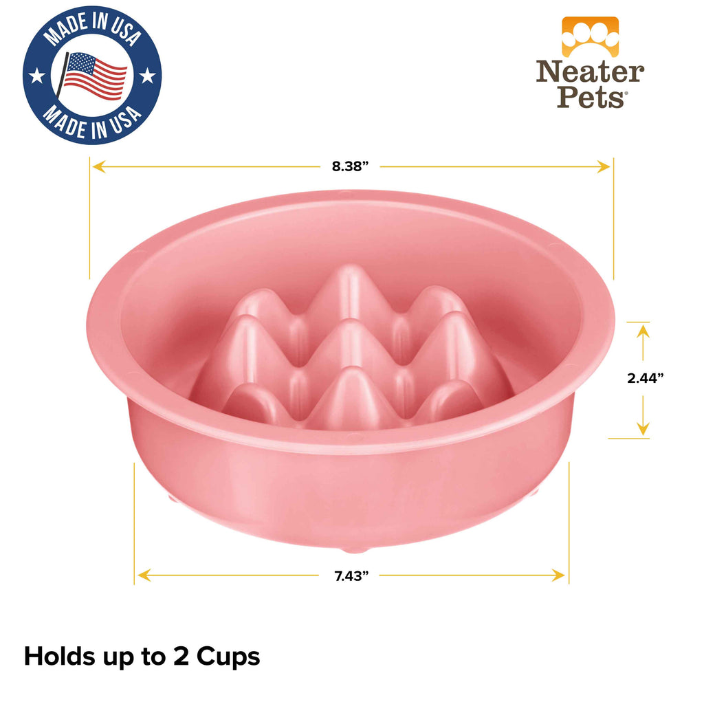Slow Feeder Dog Bowl, Nine-Peak Non-Skid Two-Cup Design for Flat-Faced and Fast-Eating Dogs source image 46
