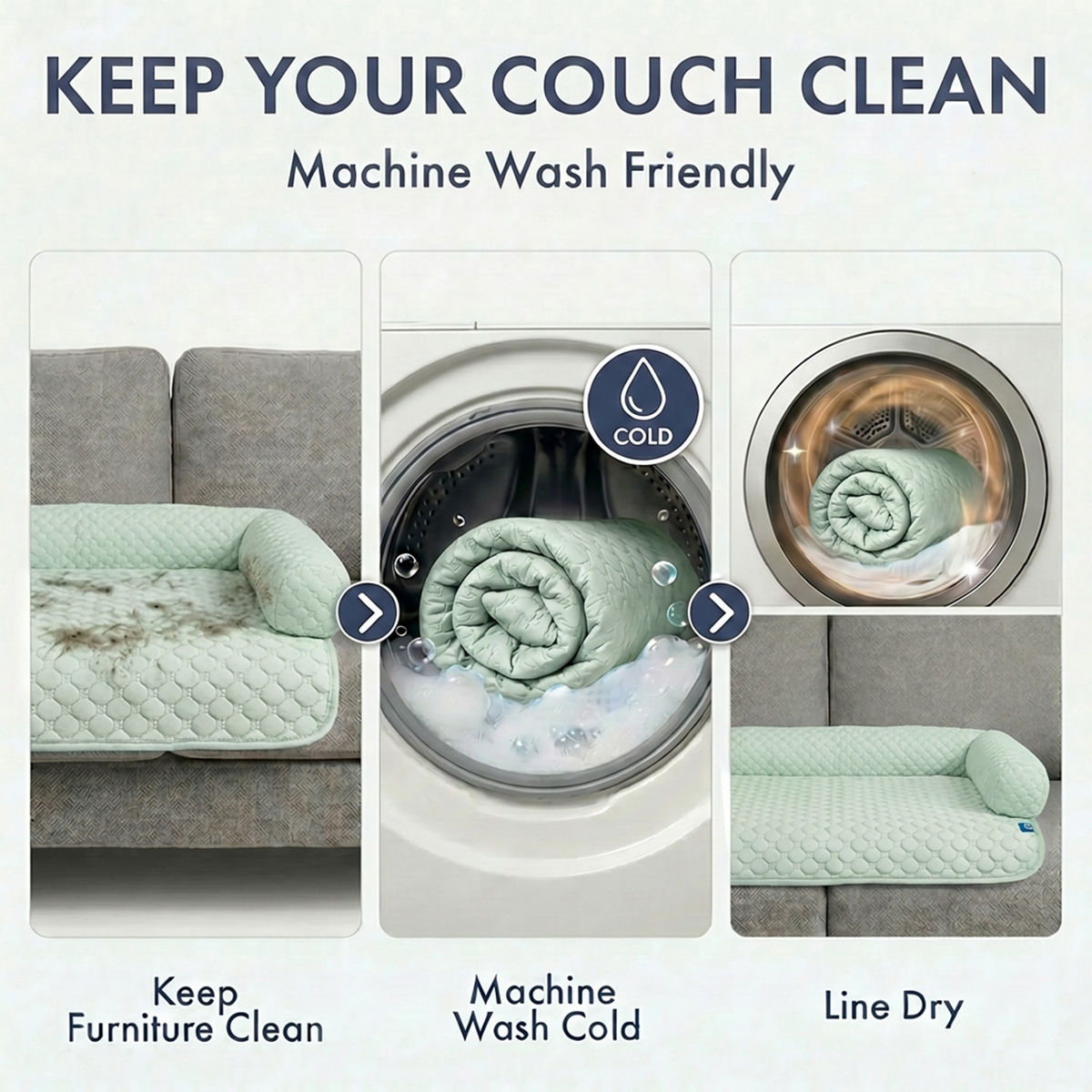 Cooling Dog Bed and Couch Cover Set, Breathable Washable Mat with Non-Slip Base in Multiple Sizes and Patterns source image 47