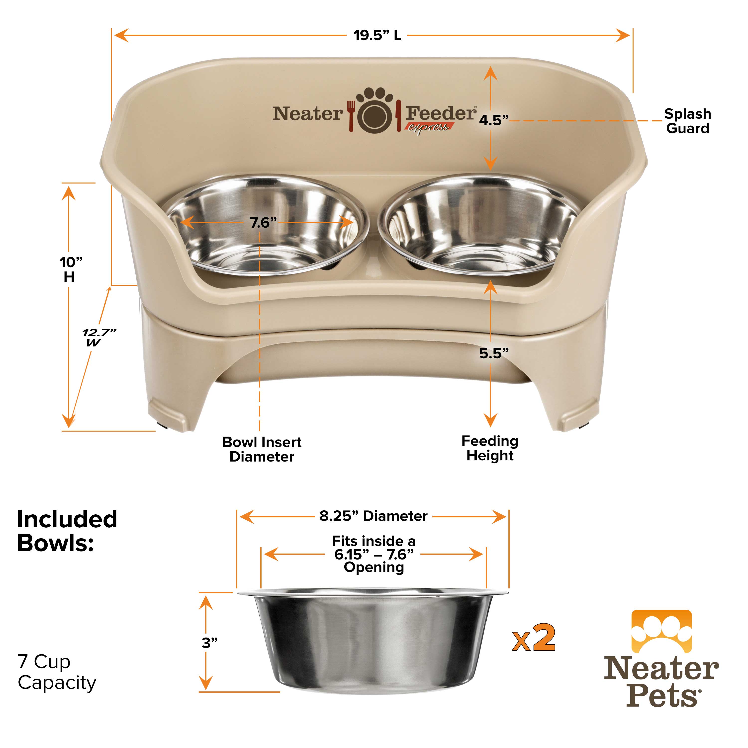 Elevated Mess-Proof Pet Feeding Station, Spill-Containment Design and Dishwasher-Safe Stainless Steel Bowls source image 47