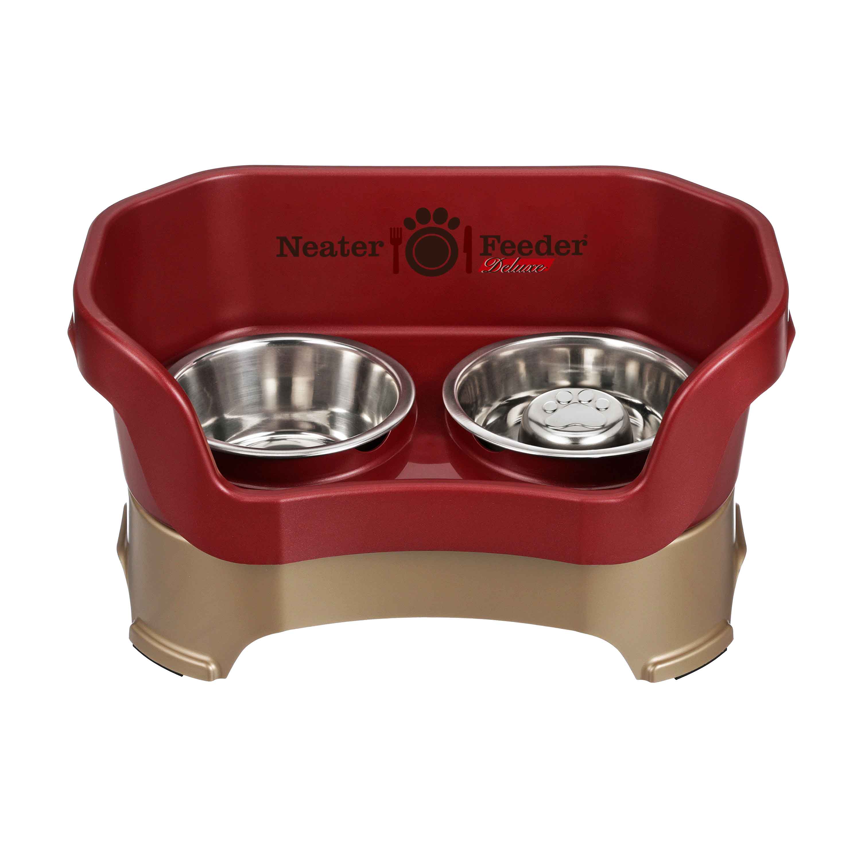 Elevated Slow Feeder Station for Dogs, Stainless Steel Bowl Set and Spill-Catching Basin in Three Sizes source image 48