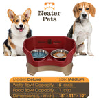 Elevated Slow Feeder Station for Dogs, Stainless Steel Bowl Set and Spill-Catching Basin in Three Sizes source image 49