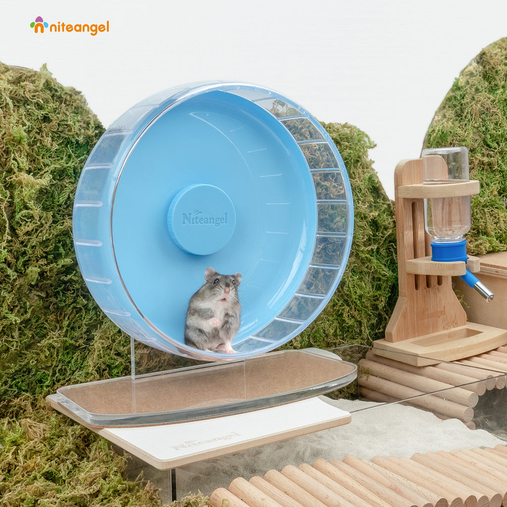 Super-Silent Hamster Exercise Wheel with Adjustable Height and Dual-Bearing Spinner in Four Sizes source image 49