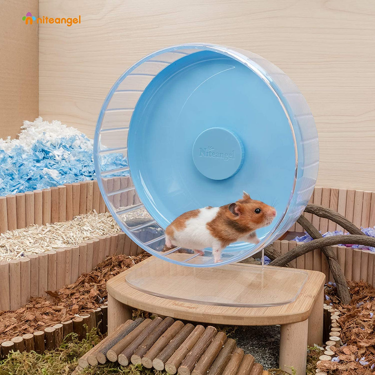 Super-Silent Hamster Exercise Wheel with Adjustable Height and Dual-Bearing Spinner in Four Sizes source image 50