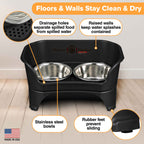 Elevated Mess-Proof Pet Feeding Station, Spill-Containment Design and Dishwasher-Safe Stainless Steel Bowls source image 51