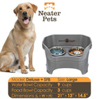Elevated Slow Feeder Station for Dogs, Stainless Steel Bowl Set and Spill-Catching Basin in Three Sizes source image 52