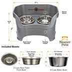 Elevated Slow Feeder Station for Dogs, Stainless Steel Bowl Set and Spill-Catching Basin in Three Sizes source image 53