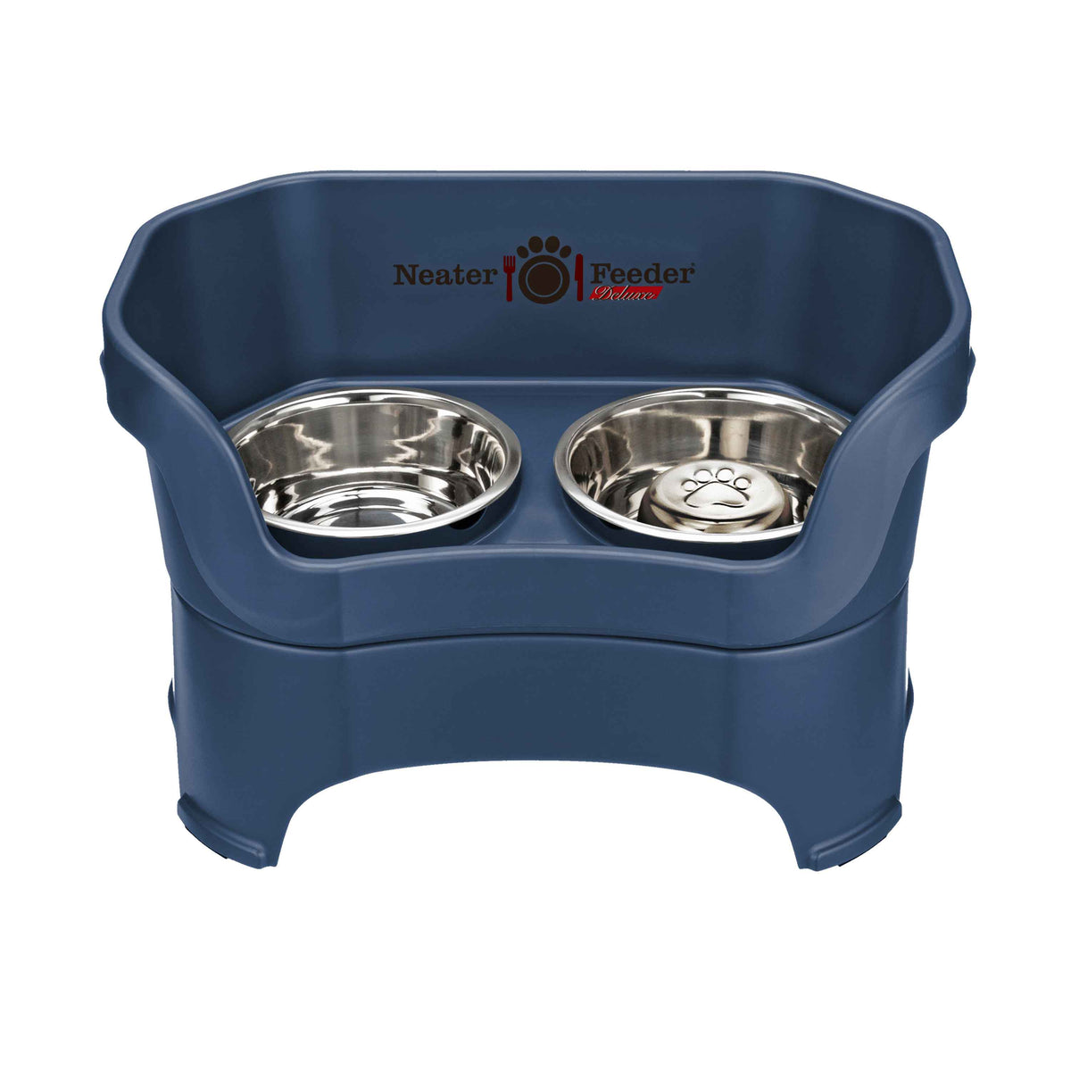 Elevated Slow Feeder Station for Dogs, Stainless Steel Bowl Set and Spill-Catching Basin in Three Sizes source image 54