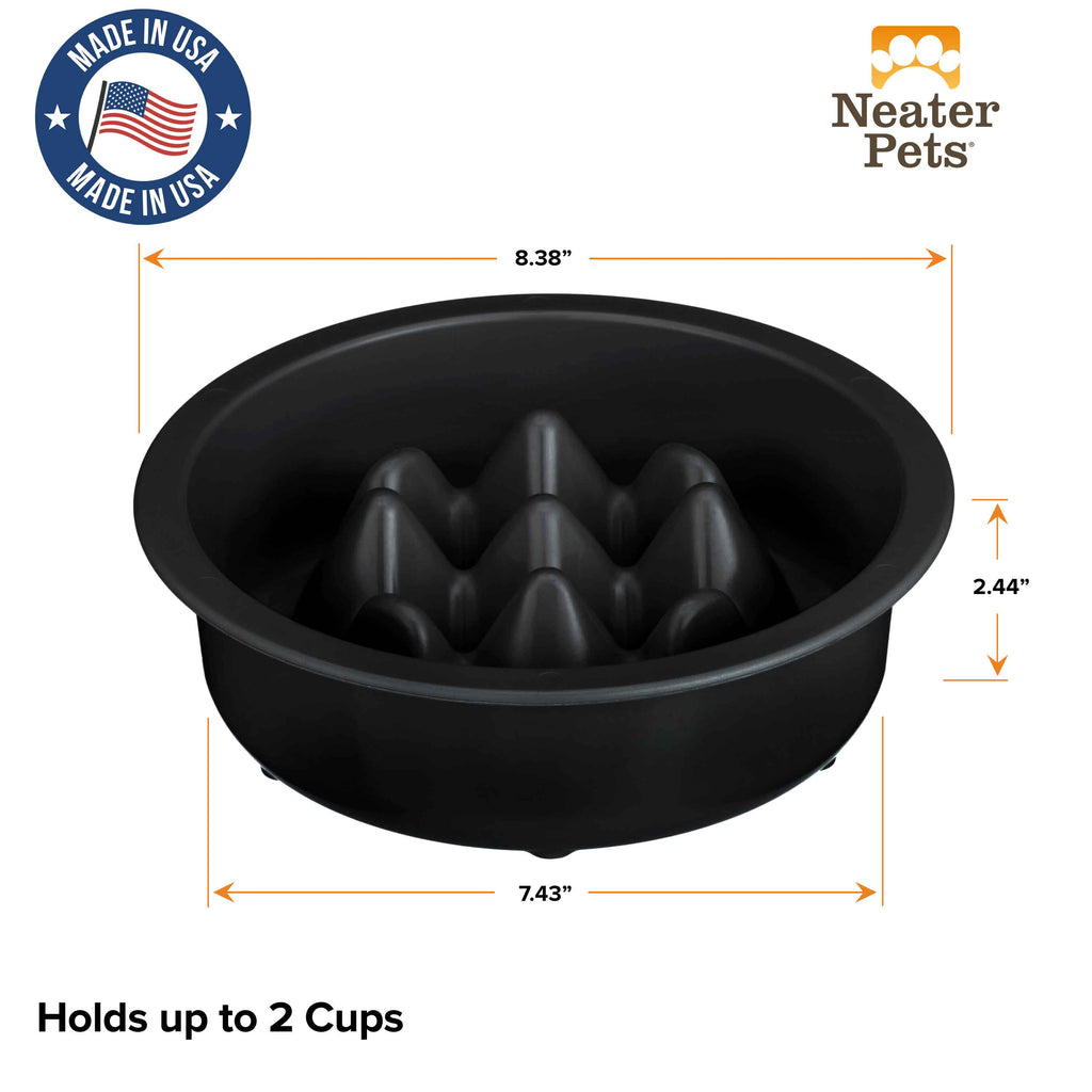 Slow Feeder Dog Bowl, Nine-Peak Non-Skid Two-Cup Design for Flat-Faced and Fast-Eating Dogs source image 55