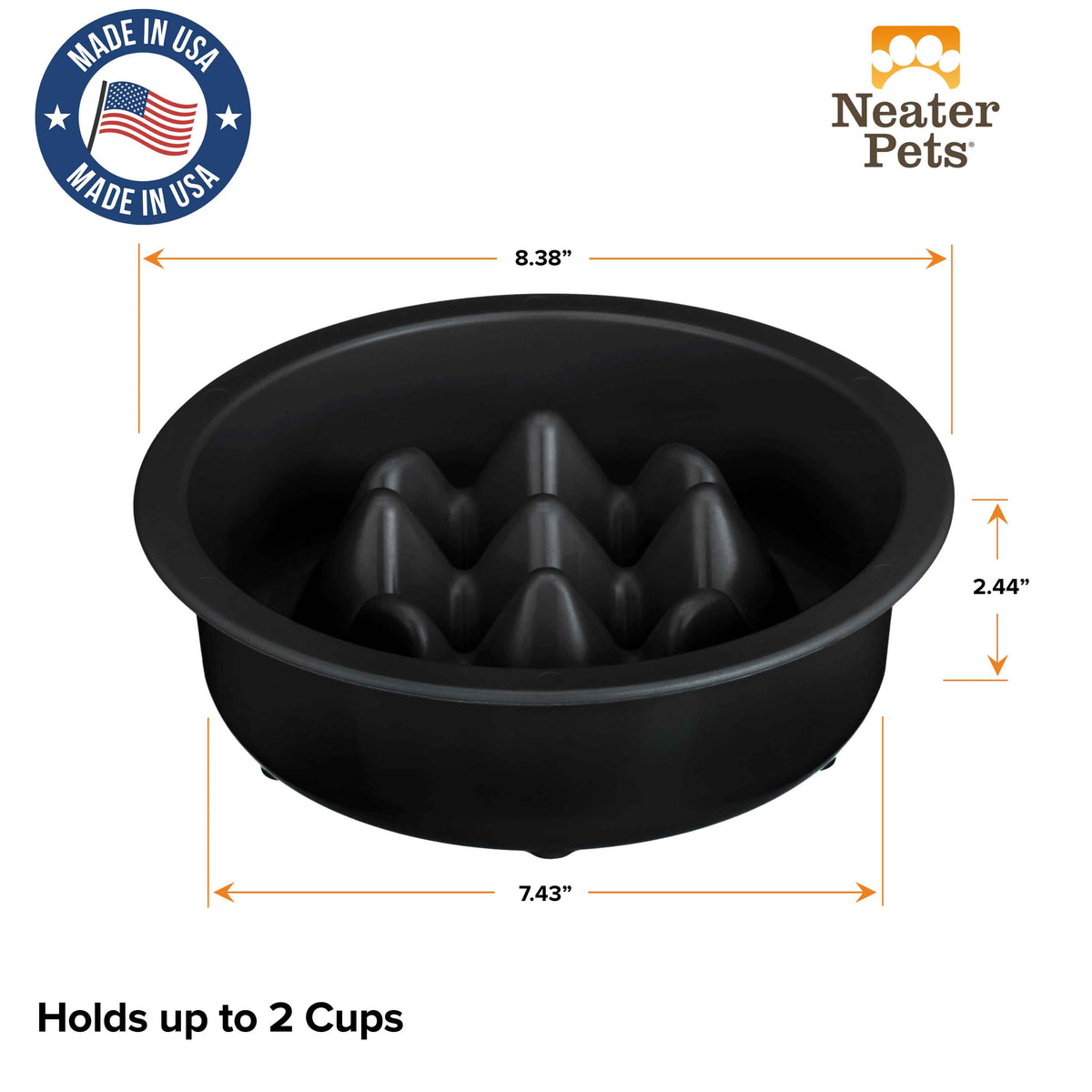 Slow Feeder Dog Bowl, Nine-Peak Non-Skid Two-Cup Design for Flat-Faced and Fast-Eating Dogs source image 55