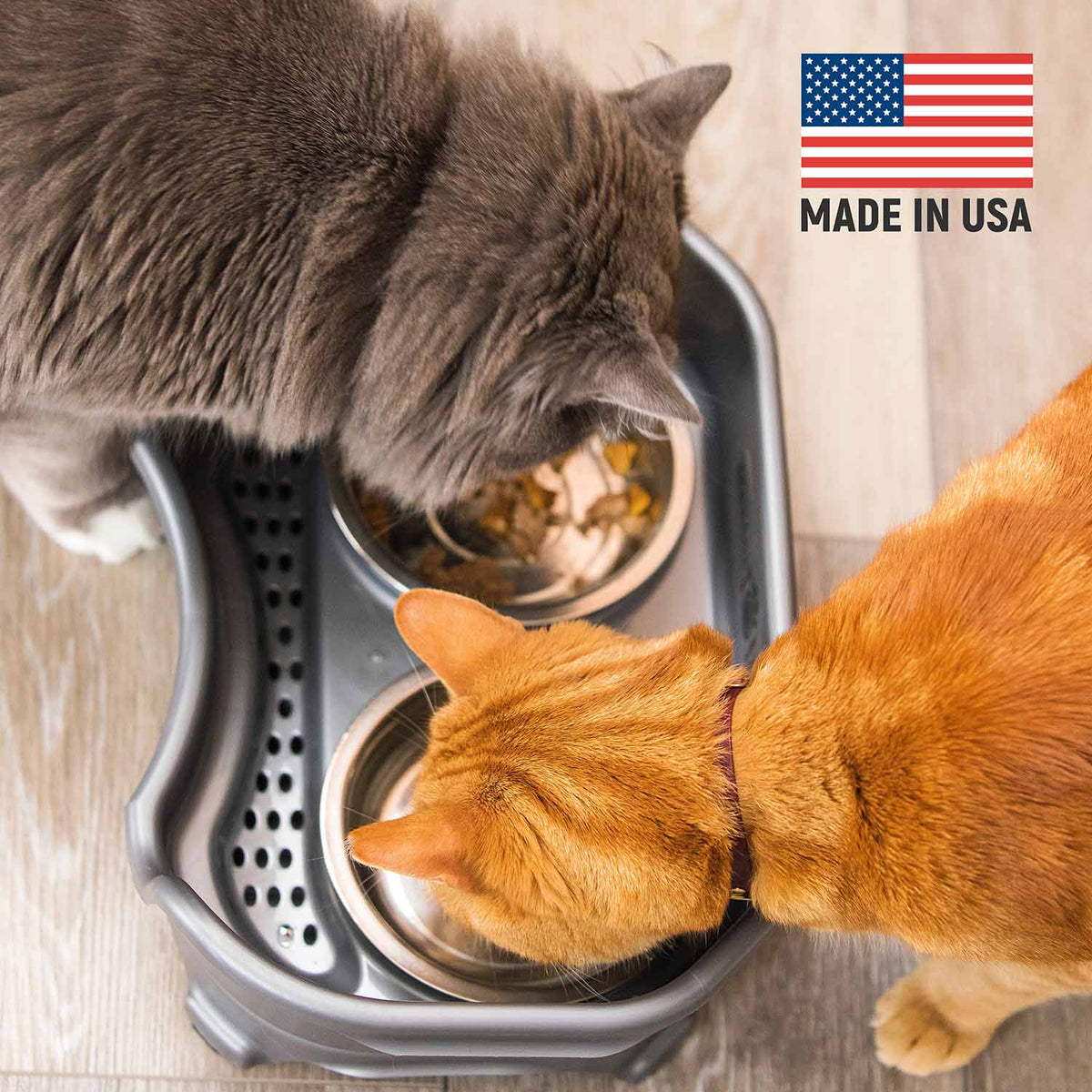 Elevated Mess-Proof Pet Feeding Station, Spill-Containment Design and Dishwasher-Safe Stainless Steel Bowls source image 56