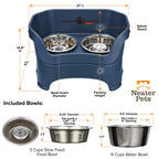 Elevated Slow Feeder Station for Dogs, Stainless Steel Bowl Set and Spill-Catching Basin in Three Sizes source image 56