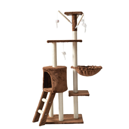 Cat Tree Tower Multi-Level with Cat Bed, Condo & Sisal Scratching Post – 3 or 4 Tier Indoor Cat Tree for Large Cats, Kitten & Senior Cats, Modern Cat Furniture with Teaser Toys & Climbing Perch