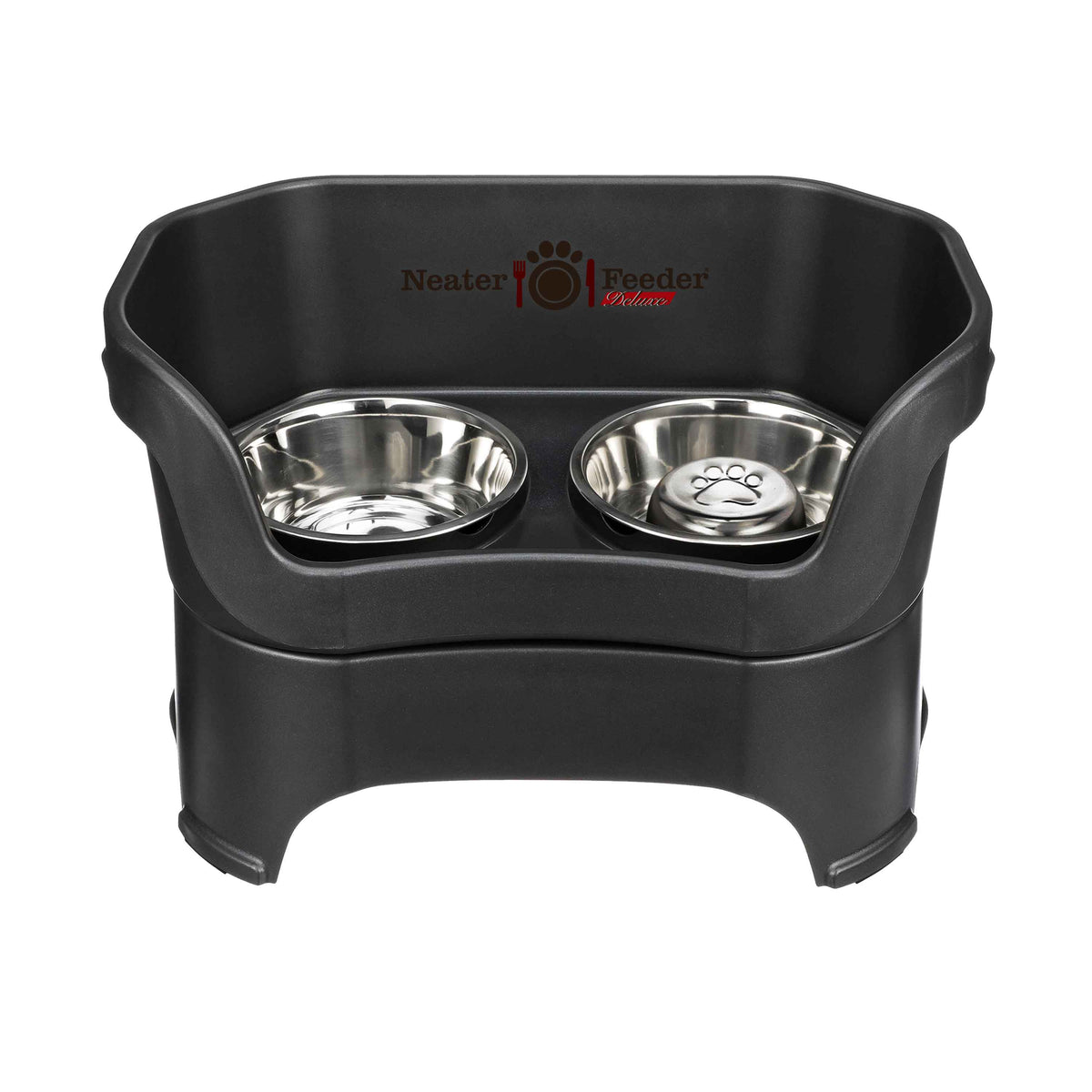 Elevated Slow Feeder Station for Dogs, Stainless Steel Bowl Set and Spill-Catching Basin in Three Sizes source image 57