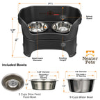 Elevated Slow Feeder Station for Dogs, Stainless Steel Bowl Set and Spill-Catching Basin in Three Sizes source image 59