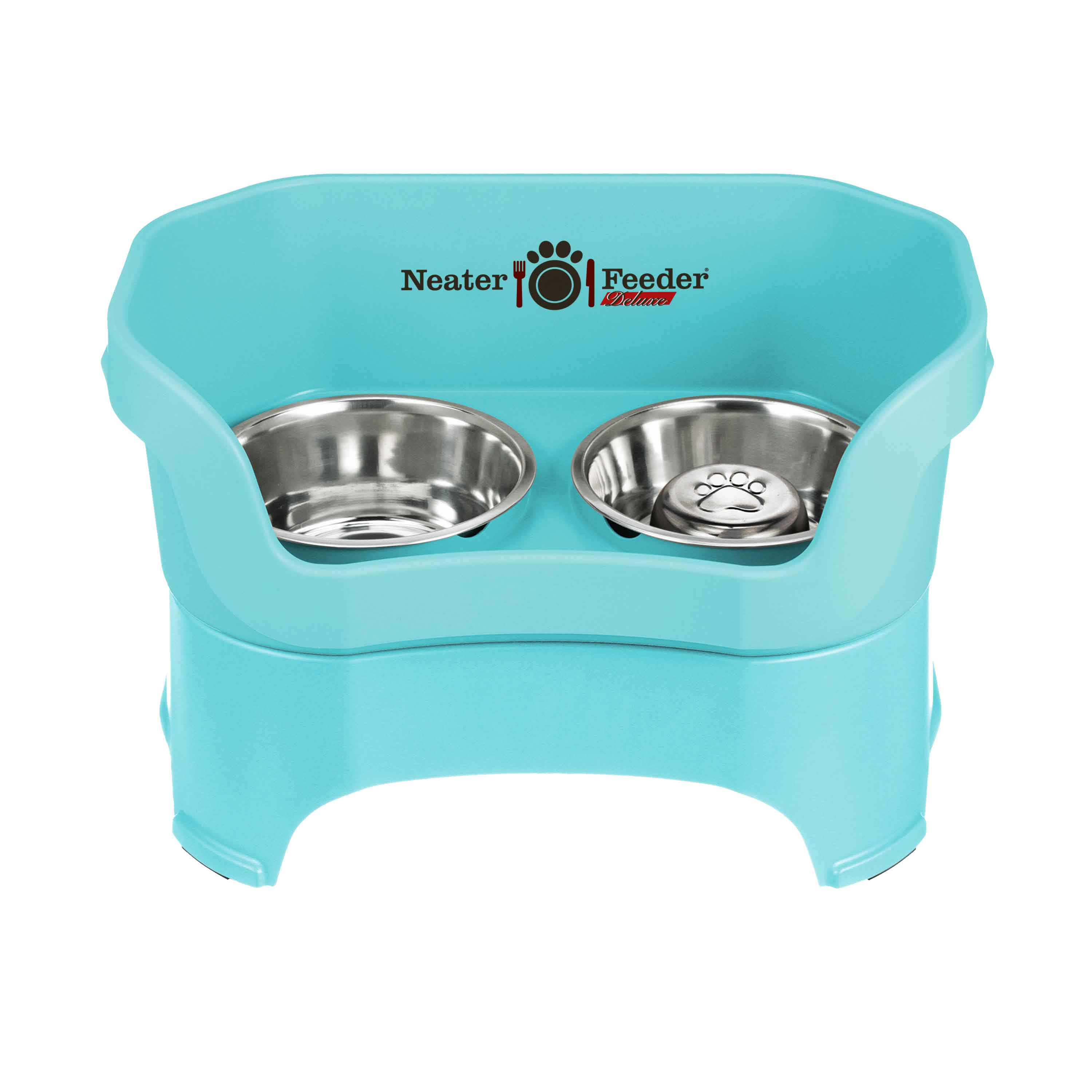 Elevated Slow Feeder Station for Dogs, Stainless Steel Bowl Set and Spill-Catching Basin in Three Sizes source image 60