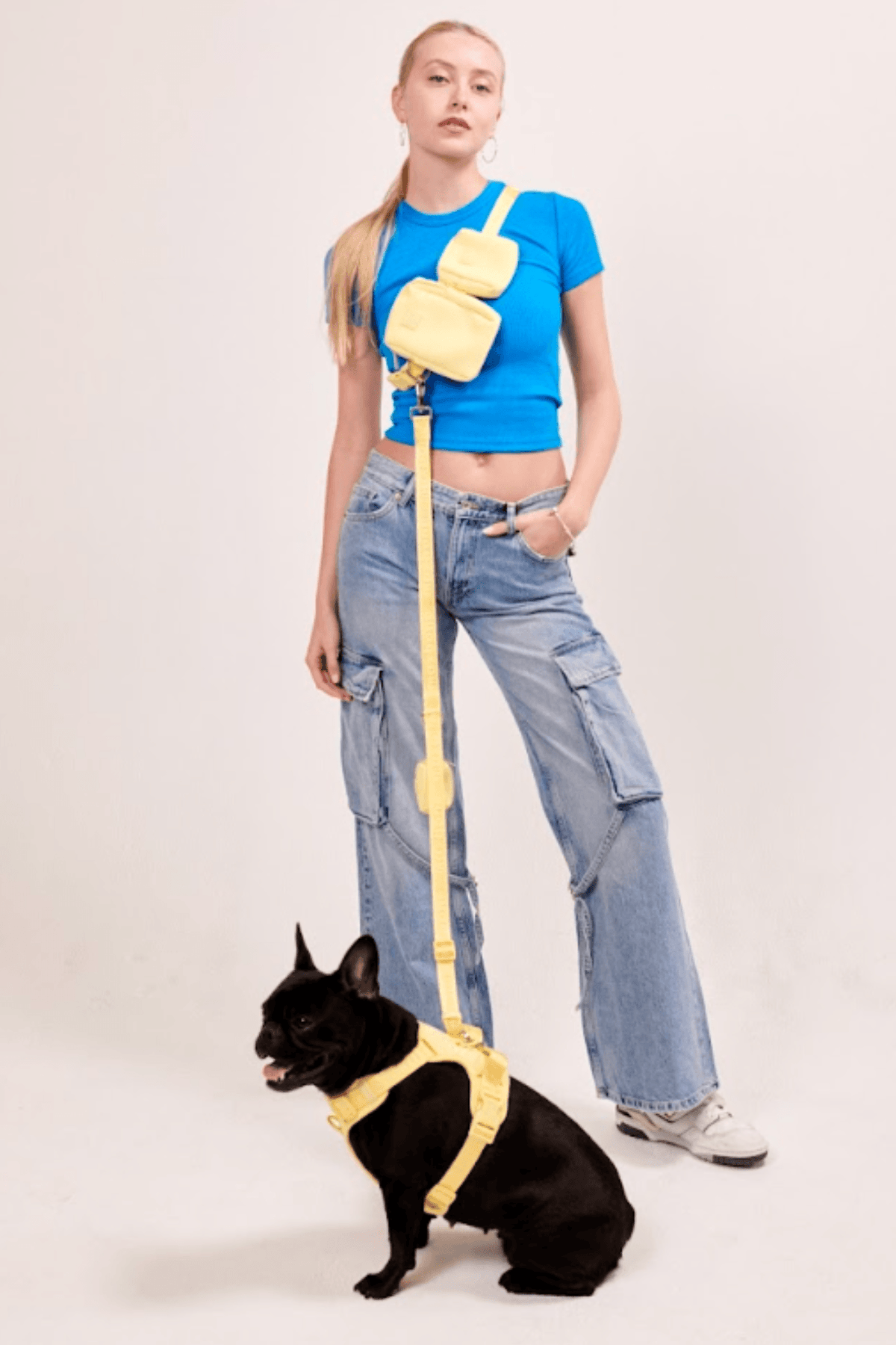 Hands-Free Dog Walking Set for Waist or Shoulder Wear, Neoprene Harness and Compact Pouch Bundle source image 62