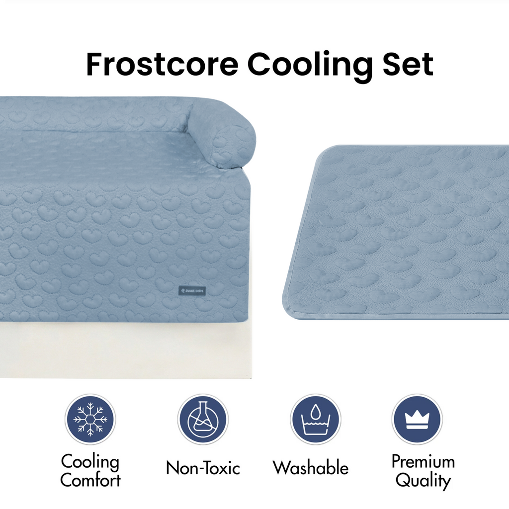 Cooling Dog Bed and Couch Cover Set, Breathable Washable Mat with Non-Slip Base in Multiple Sizes and Patterns source image 63