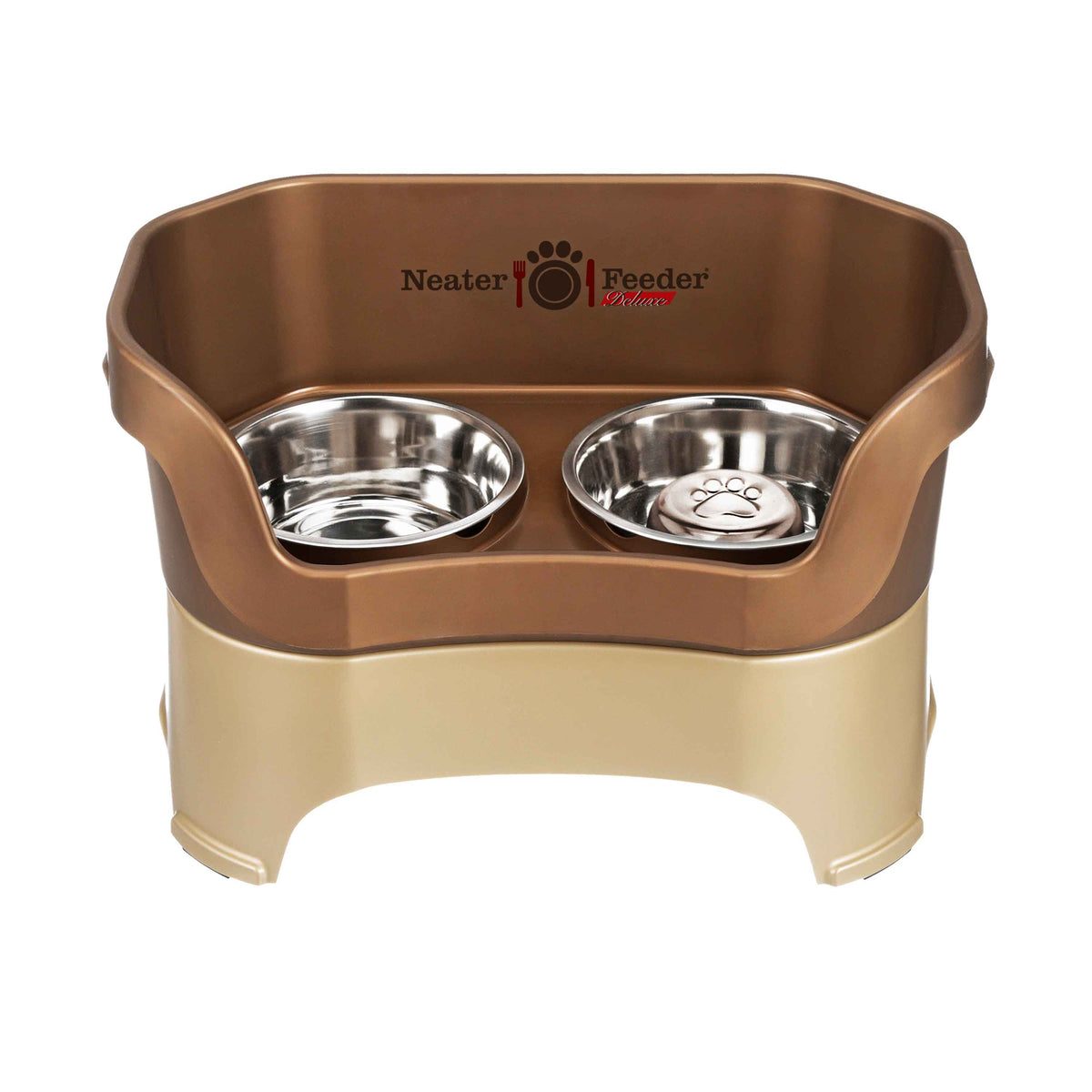 Elevated Slow Feeder Station for Dogs, Stainless Steel Bowl Set and Spill-Catching Basin in Three Sizes source image 66