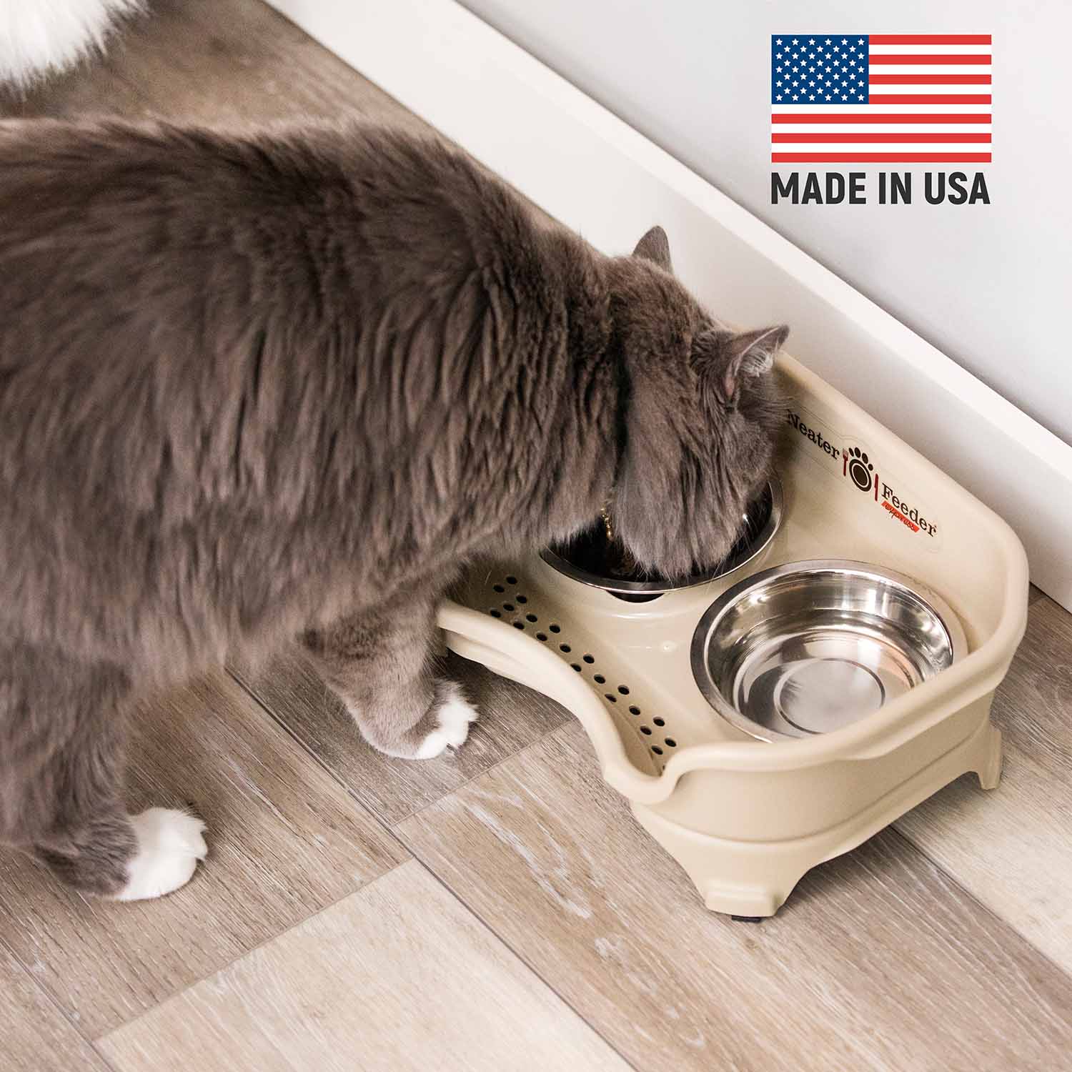 Elevated Mess-Proof Pet Feeding Station, Spill-Containment Design and Dishwasher-Safe Stainless Steel Bowls source image 66