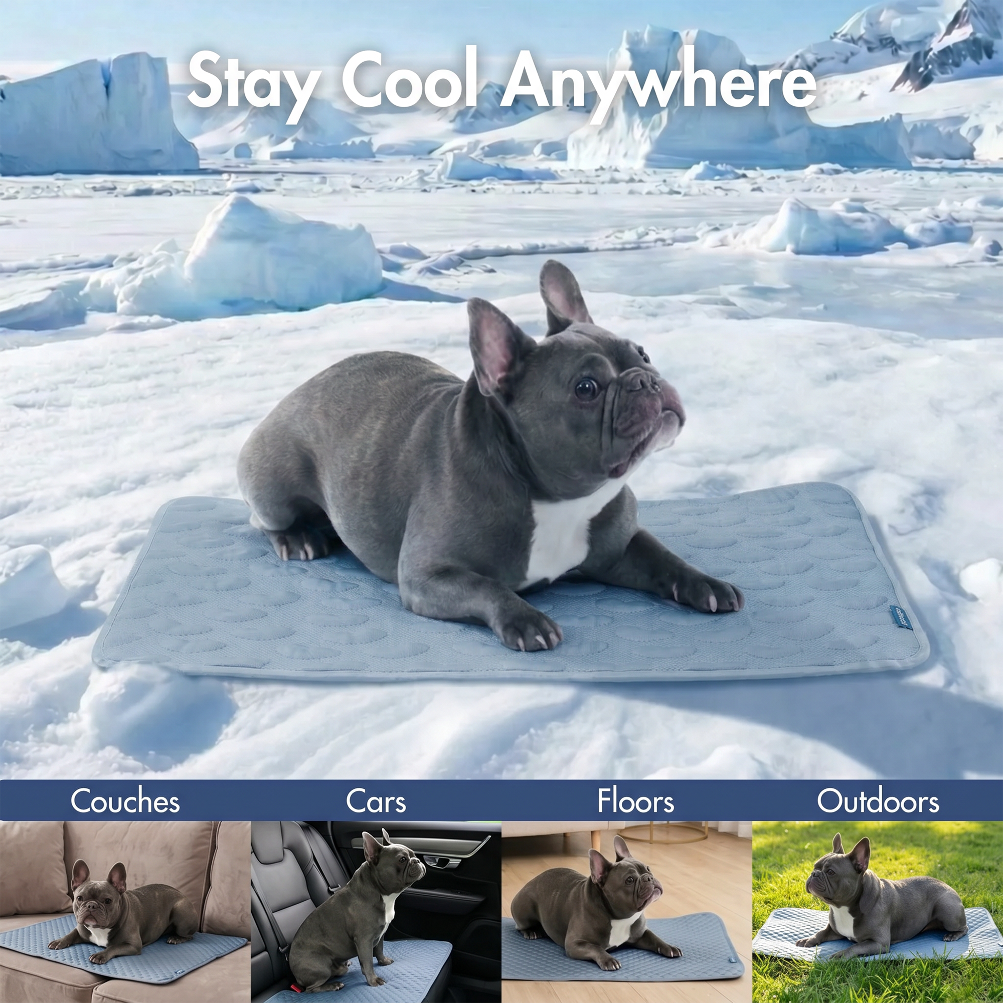 Cooling Dog Bed and Couch Cover Set, Breathable Washable Mat with Non-Slip Base in Multiple Sizes and Patterns source image 67
