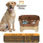 Elevated Slow Feeder Station for Dogs, Stainless Steel Bowl Set and Spill-Catching Basin in Three Sizes source image 67