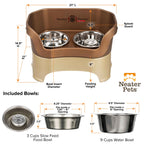 Elevated Slow Feeder Station for Dogs, Stainless Steel Bowl Set and Spill-Catching Basin in Three Sizes source image 68