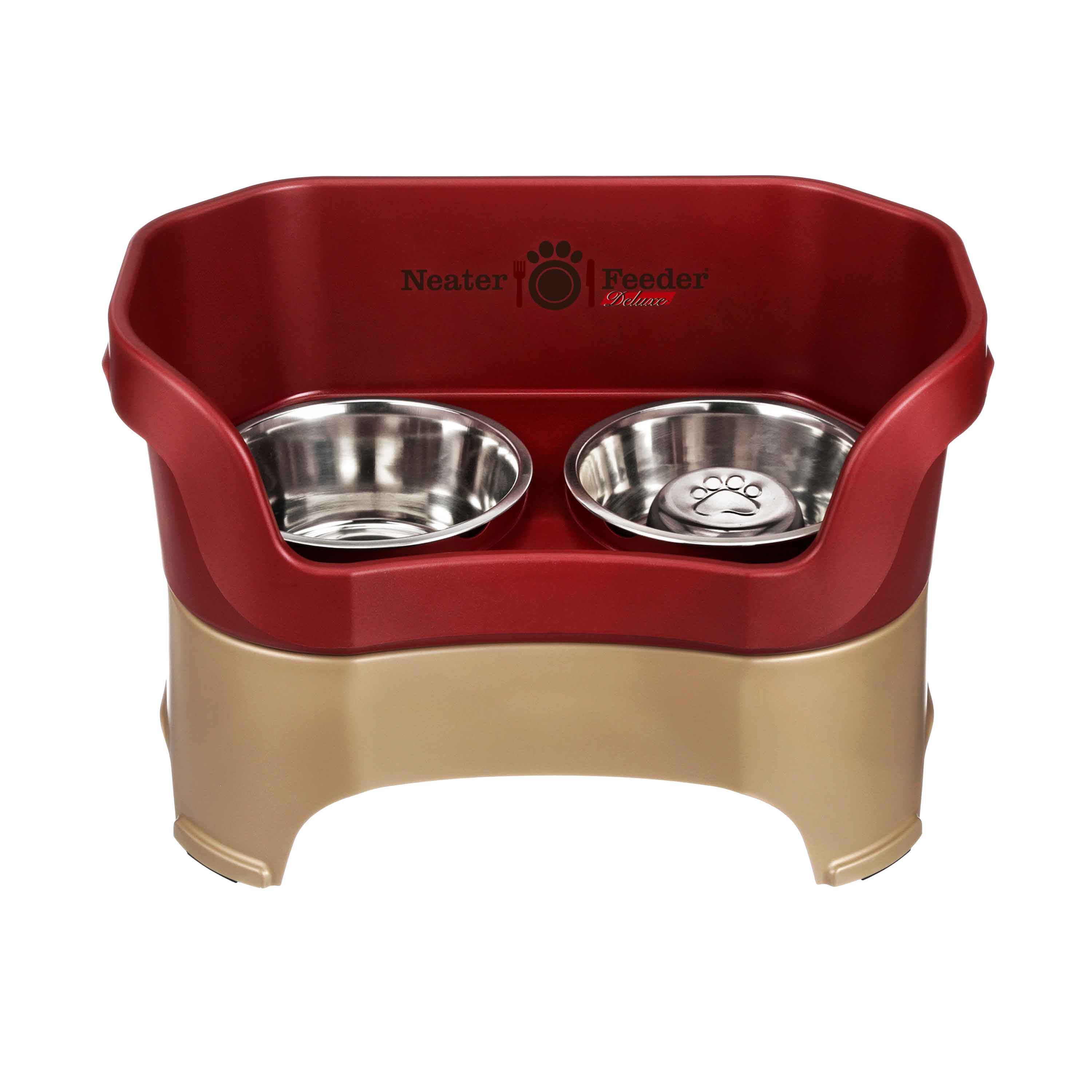 Elevated Slow Feeder Station for Dogs, Stainless Steel Bowl Set and Spill-Catching Basin in Three Sizes source image 69