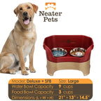 Elevated Slow Feeder Station for Dogs, Stainless Steel Bowl Set and Spill-Catching Basin in Three Sizes source image 70