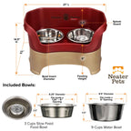 Elevated Slow Feeder Station for Dogs, Stainless Steel Bowl Set and Spill-Catching Basin in Three Sizes source image 71