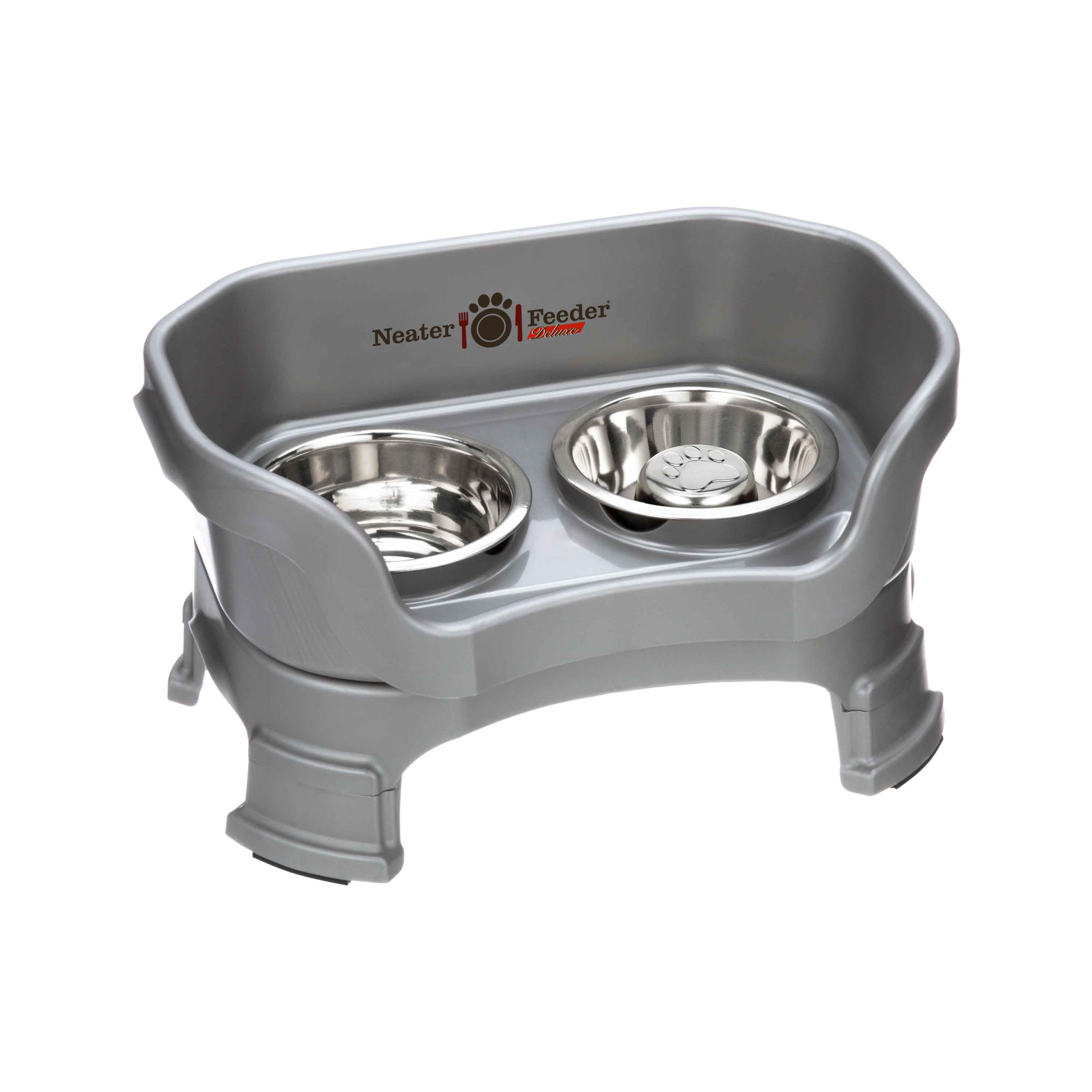 Elevated Slow Feeder Station for Dogs, Stainless Steel Bowl Set and Spill-Catching Basin in Three Sizes source image 72
