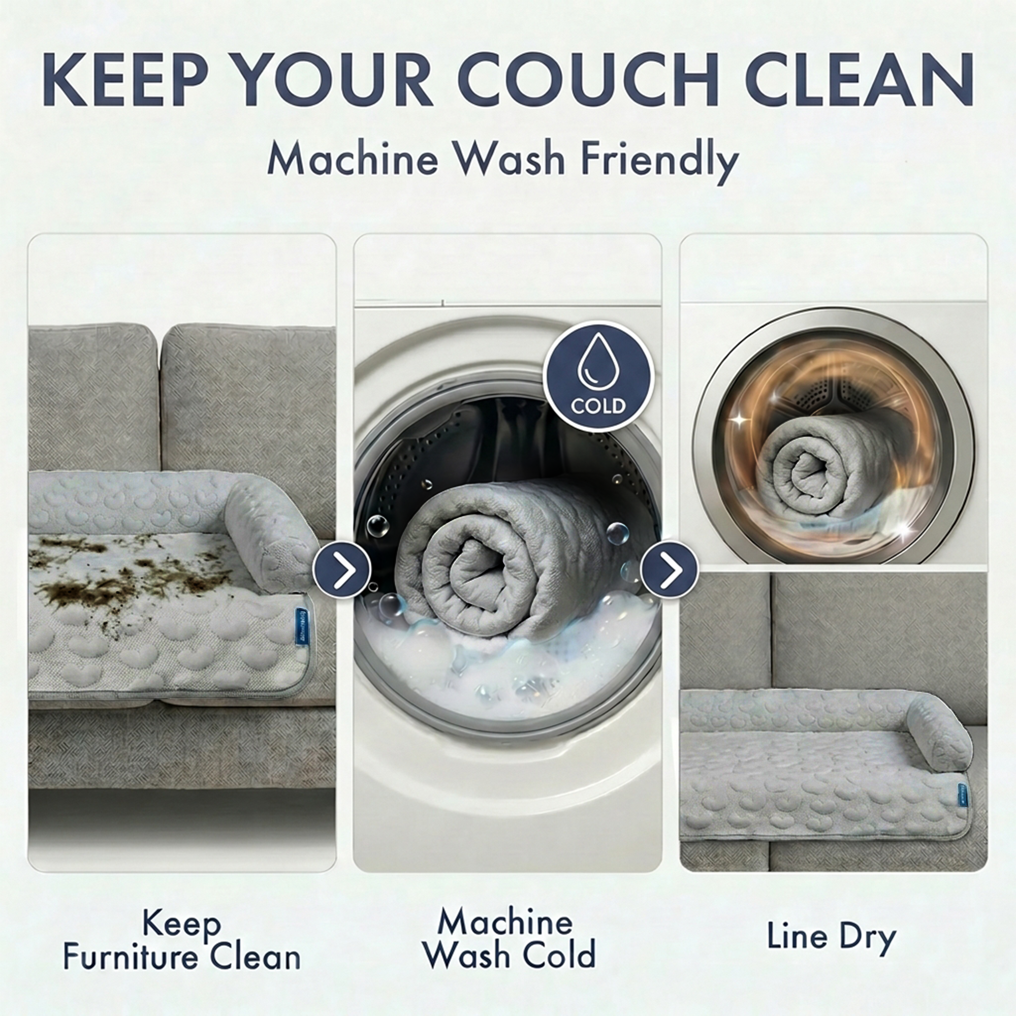 Cooling Dog Bed and Couch Cover Set, Breathable Washable Mat with Non-Slip Base in Multiple Sizes and Patterns source image 72