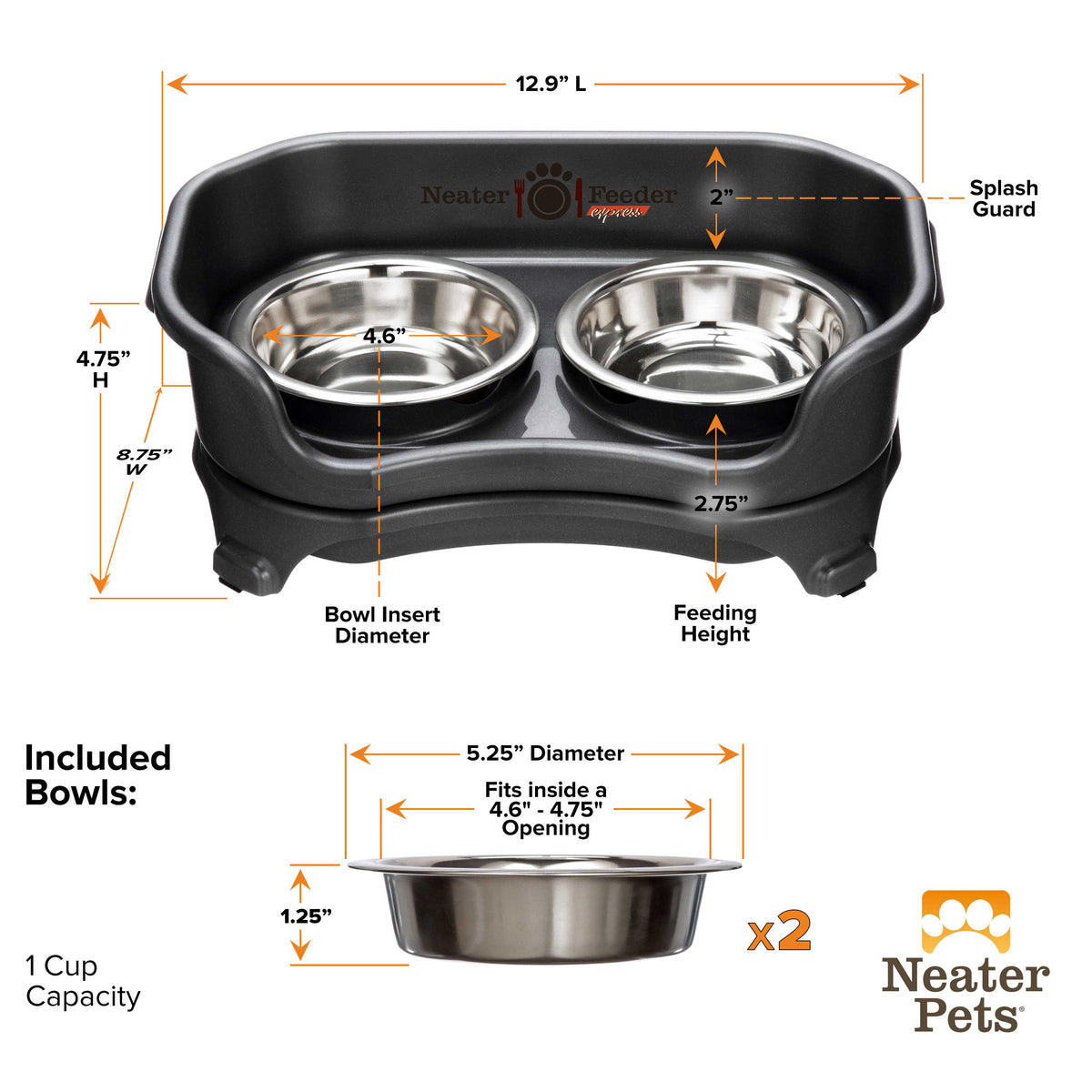 Elevated Mess-Proof Pet Feeding Station, Spill-Containment Design and Dishwasher-Safe Stainless Steel Bowls source image 73
