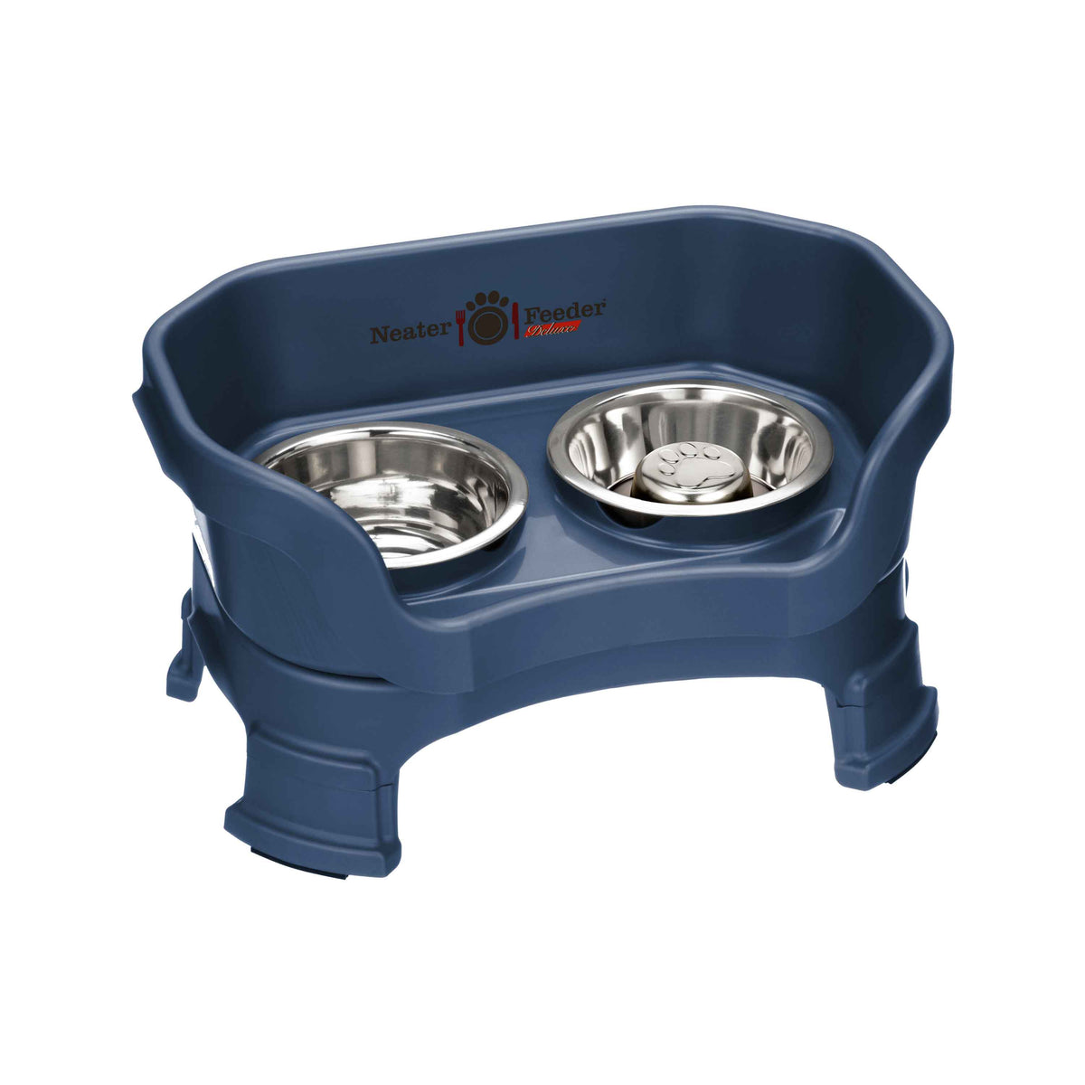 Elevated Slow Feeder Station for Dogs, Stainless Steel Bowl Set and Spill-Catching Basin in Three Sizes source image 75