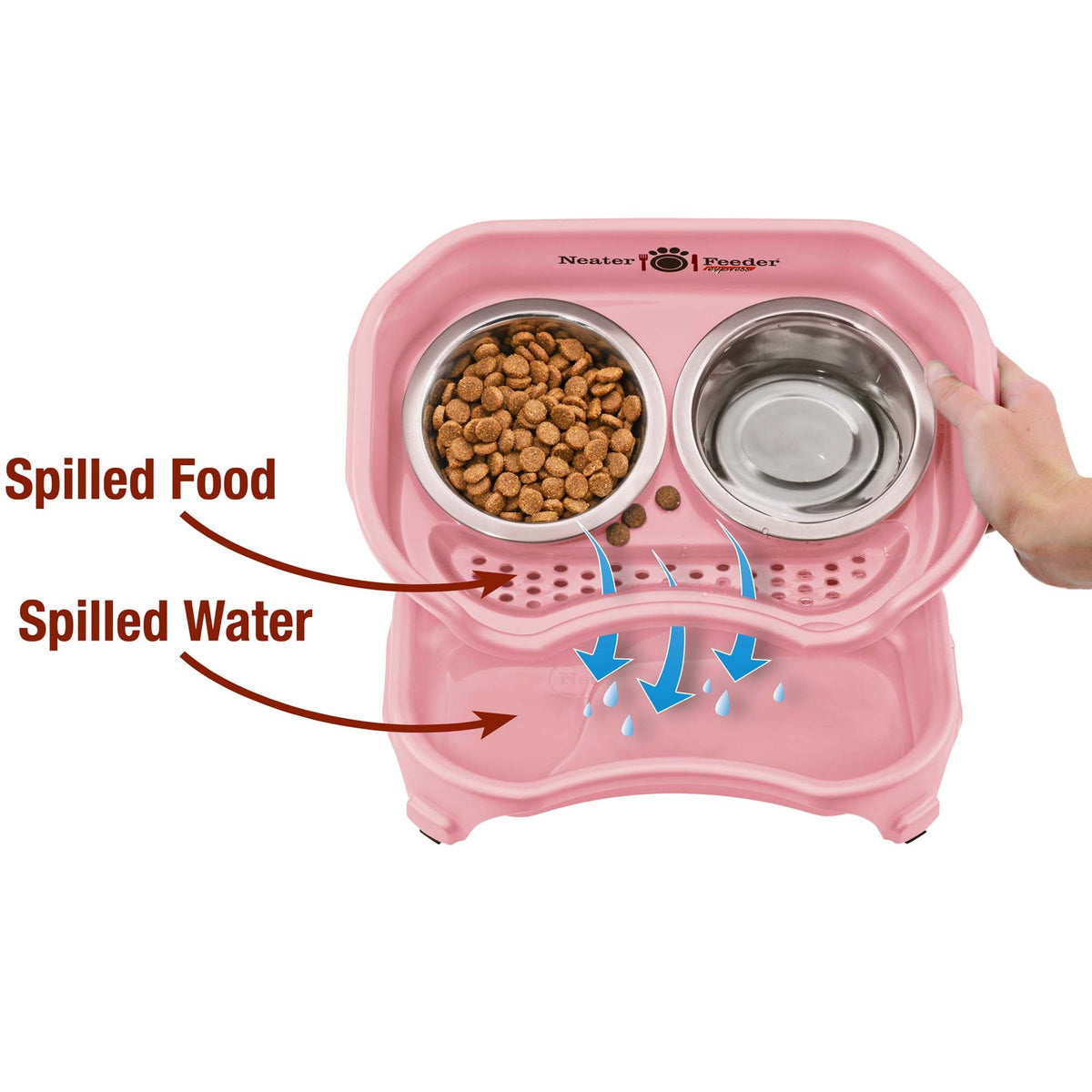 Elevated Mess-Proof Pet Feeding Station, Spill-Containment Design and Dishwasher-Safe Stainless Steel Bowls source image 76