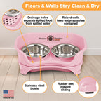 Elevated Mess-Proof Pet Feeding Station, Spill-Containment Design and Dishwasher-Safe Stainless Steel Bowls source image 77