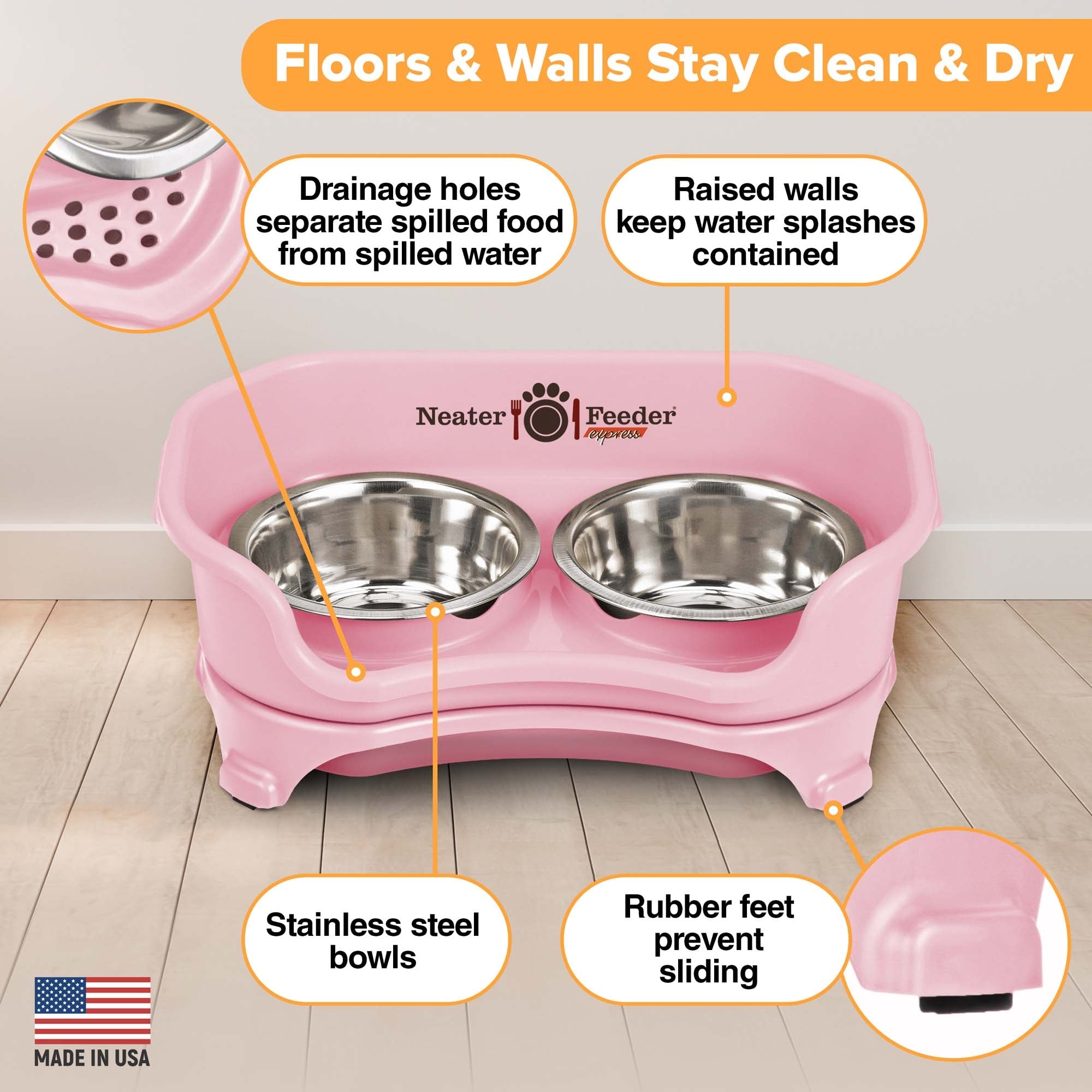 Elevated Mess-Proof Pet Feeding Station, Spill-Containment Design and Dishwasher-Safe Stainless Steel Bowls source image 77