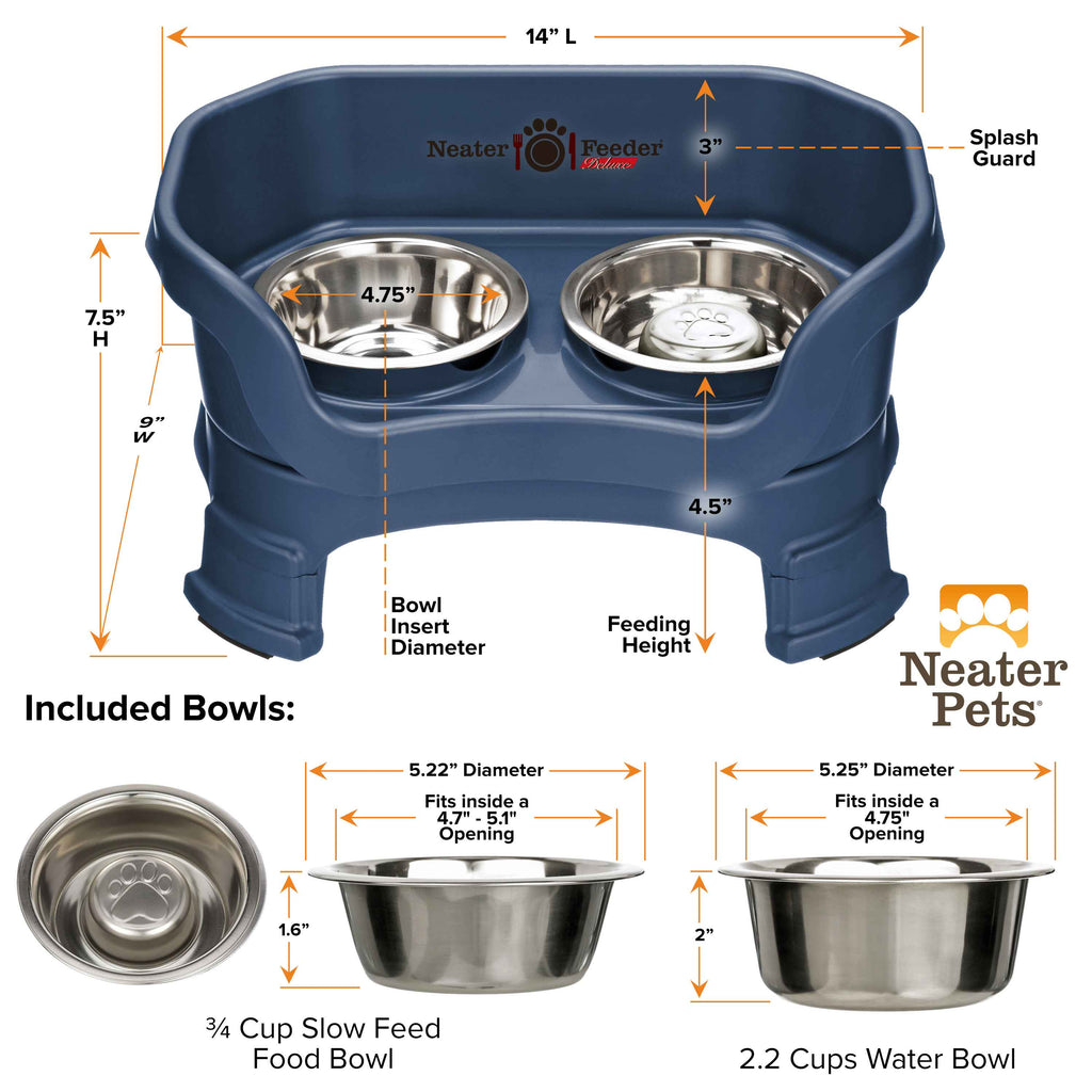 Elevated Slow Feeder Station for Dogs, Stainless Steel Bowl Set and Spill-Catching Basin in Three Sizes source image 77
