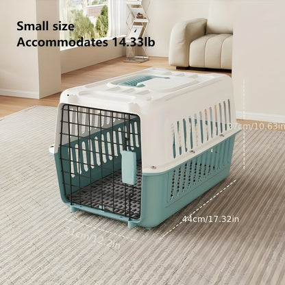 Airline Approved Pet Carrier - IATA & FAA Certified Dog Cat Travel Crate, Breathable Portable Pet Carrier Box with Buckle Closure & Easy Assembly for Airplane Cabin Transport, 3 Colors 2 Sizes