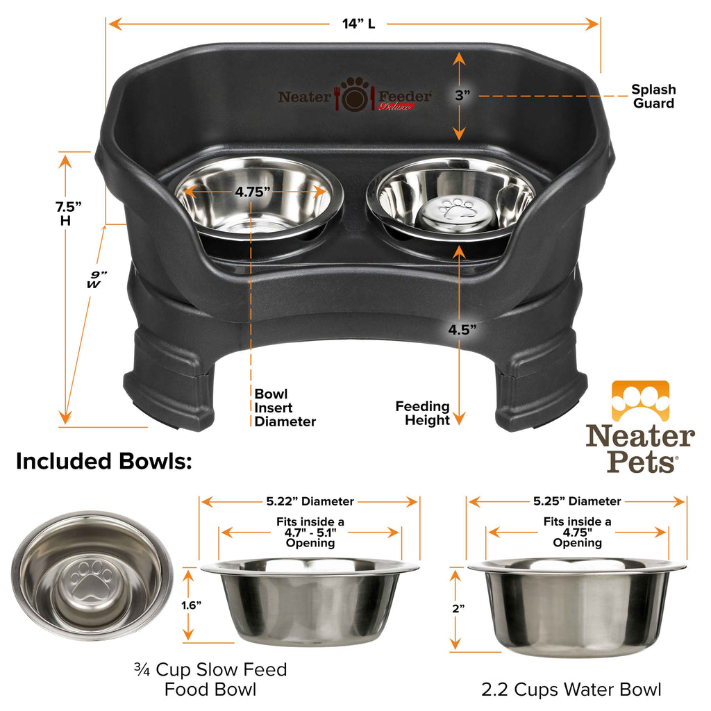 Elevated Slow Feeder Station for Dogs, Stainless Steel Bowl Set and Spill-Catching Basin in Three Sizes source image 80