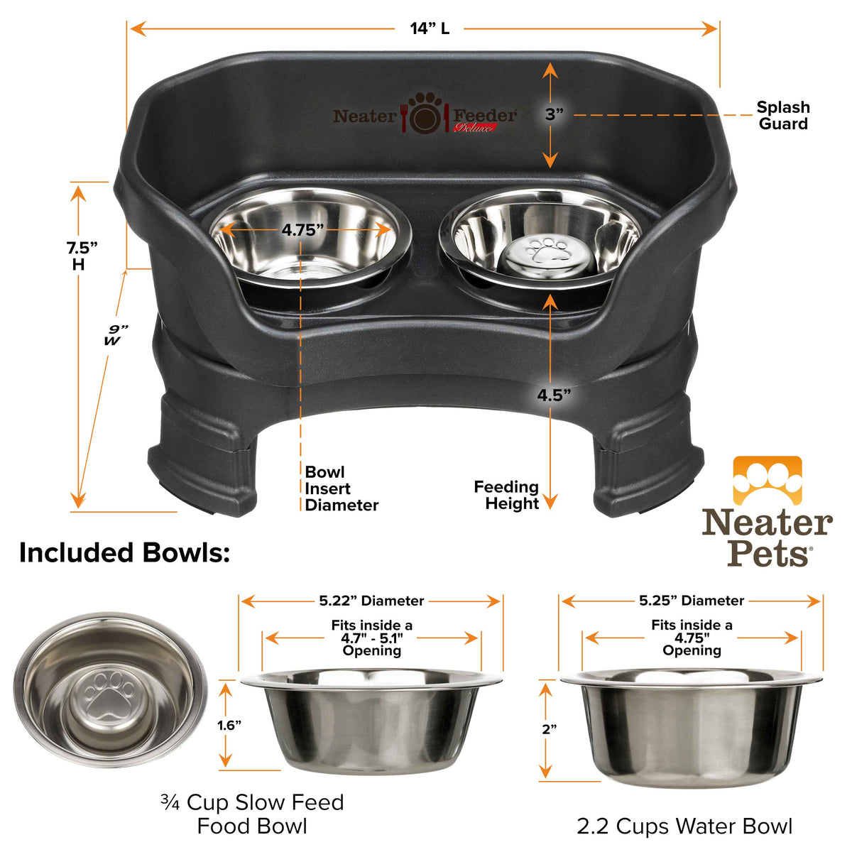 Elevated Slow Feeder Station for Dogs, Stainless Steel Bowl Set and Spill-Catching Basin in Three Sizes source image 80