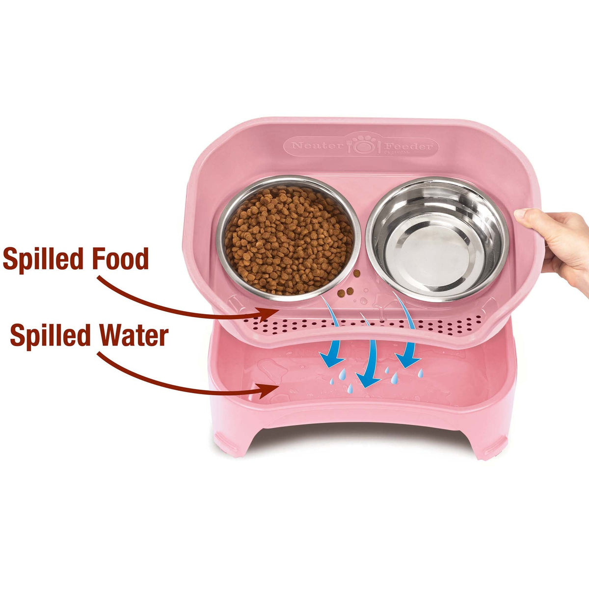 Elevated Mess-Proof Pet Feeding Station, Spill-Containment Design and Dishwasher-Safe Stainless Steel Bowls source image 81