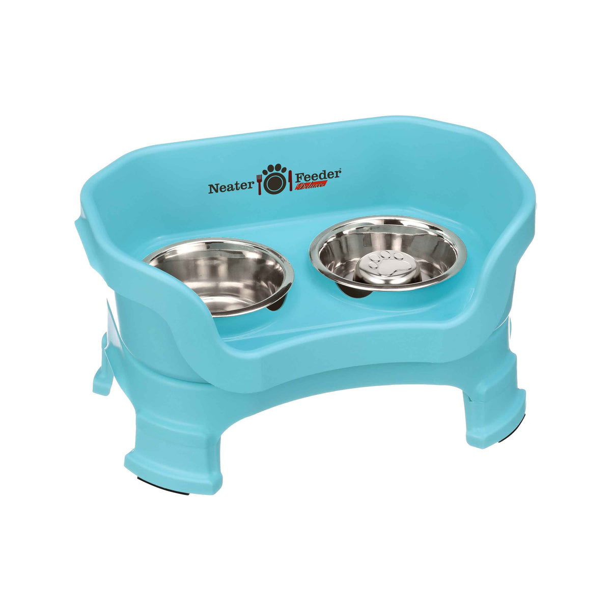 Elevated Slow Feeder Station for Dogs, Stainless Steel Bowl Set and Spill-Catching Basin in Three Sizes source image 81