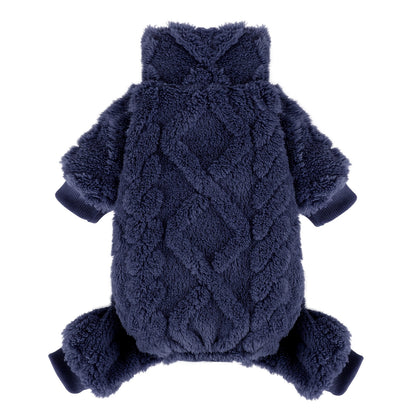 Fleece Dog Sweater Turtleneck Jumpsuit for Small Dogs & Cats 1-15 lbs - Soft Warm Winter Puppy Pajamas Onesie, Machine Washable Open Belly Pet Clothes for Girls, XXS-M, 6 Colors